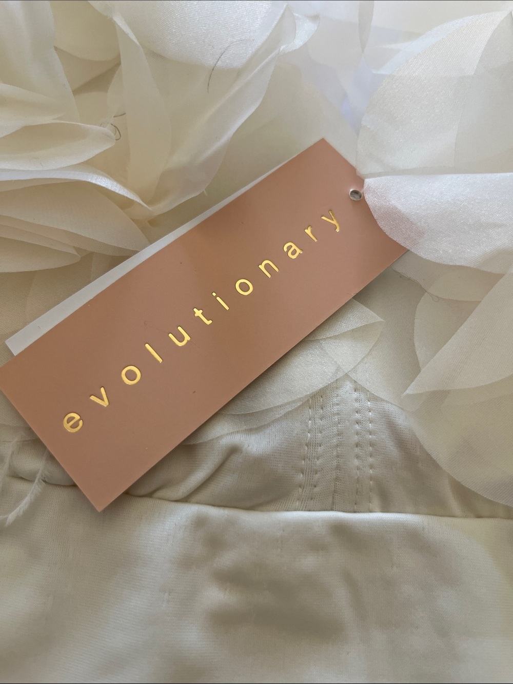 Evolutionary Ivory Floral Appliqué Bodysuit Tag - Picture 2 of 10